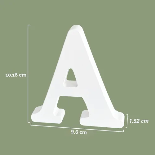 Miniatura 3 de Letras de madera de 4 pulgadas, letras de madera sin terminar para manualidades, letras del alfabeto de marquesina blanca para bodas, fiestas