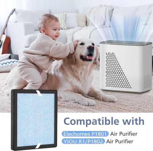 Miniatura 2 de Filtro R1 P1801 P1802 compatible con purificador de aire YIOU R1 y Elechomes P1801/P1802, filtración 3 en 1 para filtro yiou r1