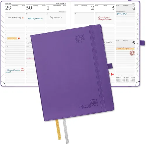 Miniatura 11 de POPRUN Agenda de bolsillo 2026-2027, tamaño del bolso, 4 x 6.25 pulgadas, calendario de bolsillo (julio de 2026 a junio de 2027) para bolso