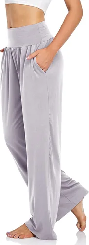 Miniatura 2 de UEU - Pantalones deportivos de yoga para mujer, holgados, informales, cómodos, de pierna ancha, pantalones cómodos de cintura alta y con bolsillos