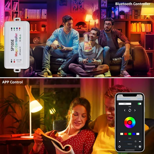 Miniatura 4 de Controlador LED SP105E, controlador Ws2812b para luces LED IC inteligentes como Ws2811 SK6812 Ws2815 Ws2813 APA102, controlador LED inalámbrico