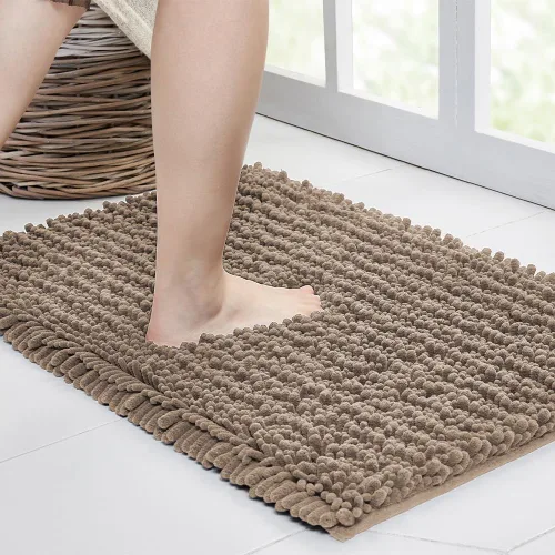 Miniatura 58 de Walensee Alfombra de baño antideslizante (24x17 pulgadas, rosa polvoriento) absorbente de agua, súper suave, lanuda de felpilla, lavable a máquina