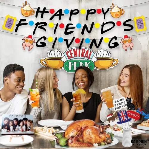 Miniatura 5 de KatchOn, Cartel de regalo de amigos felices – grande de 10 pies, sin bricolaje Decoraciones de amigos para fiestas de regalos de amigos felices