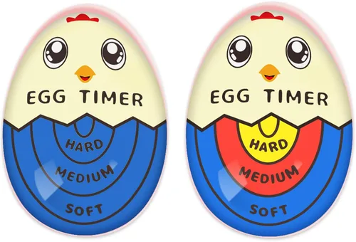 Lasubst Temporizador de huevos que va en agua para hervir huevos, suave y duro, azul + color