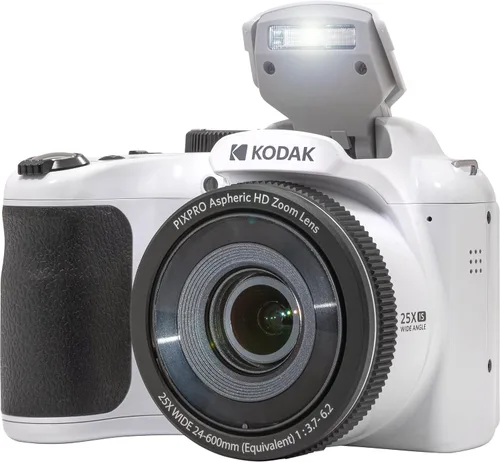 Miniatura 6 de Kodak PIXPRO AZ255 - Cámara digital (blanco) + Estuche para cámara Point & Shoot + Tarjeta de memoria SD Transcend 32GB + Baterías recargables