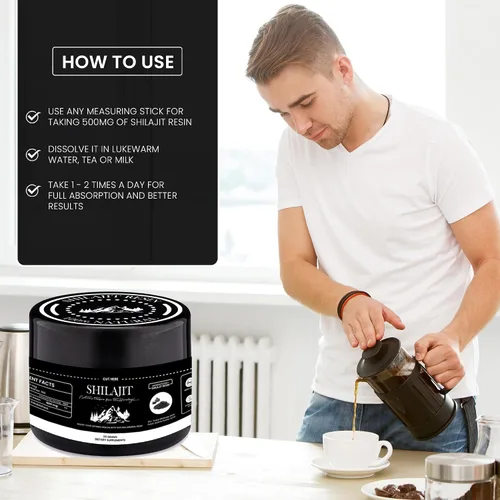 Miniatura 4 de Shilajit - Resina pura del Himalaya, Shilajit 100% pura con ácido fúlvico y más de 85 oligominerales, apoya la energía, la inmunidad y la salud
