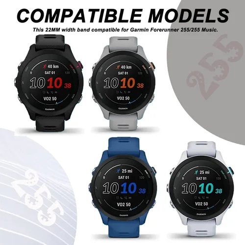 Miniatura 2 de Miimall Correa de silicona compatible con Garmin Forerunner 255