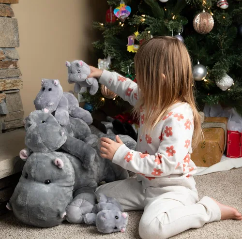 Miniatura 7 de Juguete de peluche de hipopótamo The Petting Zoo, regalos para niños, animales salvajes del zoológico, juguete de peluche de hipopótamo 12 pulgadas