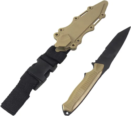 Miniatura 10 de Cuchillo bayoneta Toonol de plástico para entrenamiento táctico con vaina 1pcs Machete-Tan