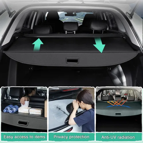 Miniatura 7 de Powerty Cubierta de Carga para VW Volkswagen Tiguan 2018-2024, Accesorios Cubierta de Maletero Retráctil Sombra Protectora de Maletero, Cubierta
