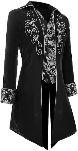 Miniatura 2 de Chaqueta steampunk medieval para hombre, abrigo largo gótico victoriano para Halloween