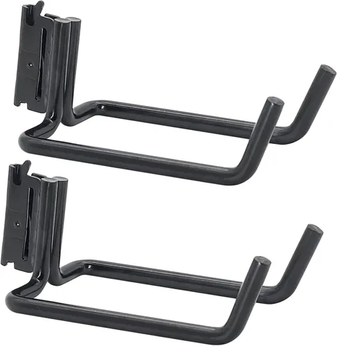 E-Track - Paquete de 2 ganchos para pala resistentes para almacenar herramientas de mango largo, herramienta de acero grande, gancho doble en J, 6.0