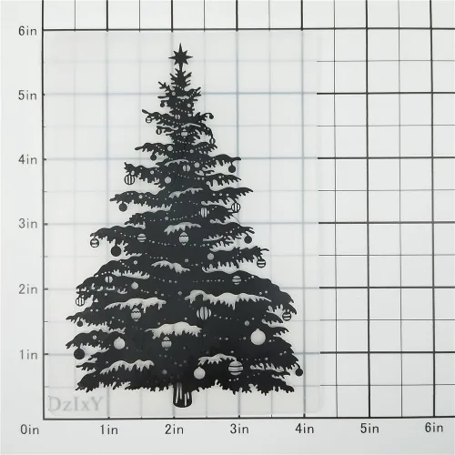 Miniatura 2 de DzIxY Carpetas de plástico en relieve para árbol de Navidad, suministros de fabricación de tarjetas, plantillas de álbum de recortes 3D, plantillas