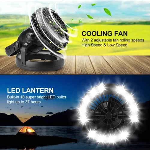 Miniatura 3 de Odoland Linterna de camping LED portátil con ventilador de techo - Emergencia de huracán