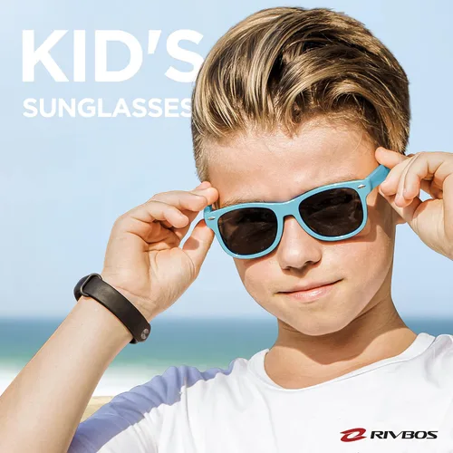 Miniatura 2 de Lentes de sol de goma Rivbos RBK004, flexibles, para niños lentes para bebés y niños de 3-10 (vidrio espejado disponible).