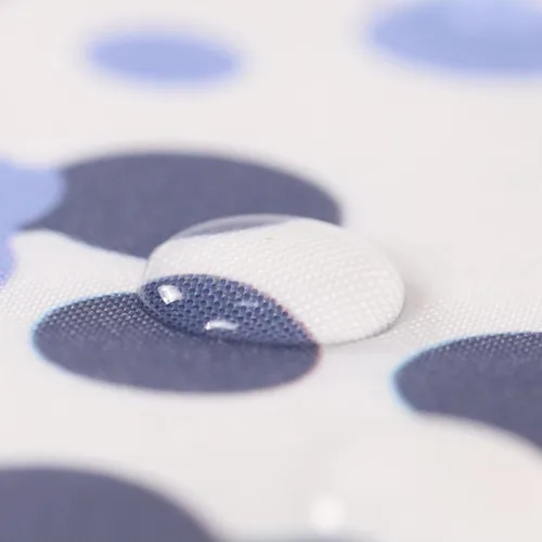 Miniatura 6 de Juego de cortinas de ducha degradadas de puntos azules con ganchos: 72 x 72 pulgadas, impermeable, lavable, con peso geométrico, degradado