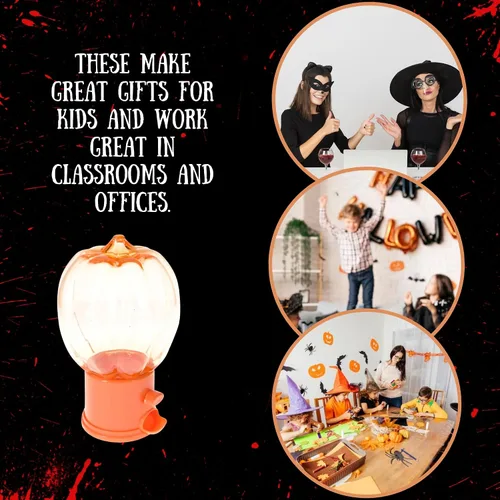 Miniatura 7 de A1U - Dispensador de dulces de plástico en forma de calabaza de Halloween de 6.5 pulgadas, organizador de almacenamiento para regalos de fiesta