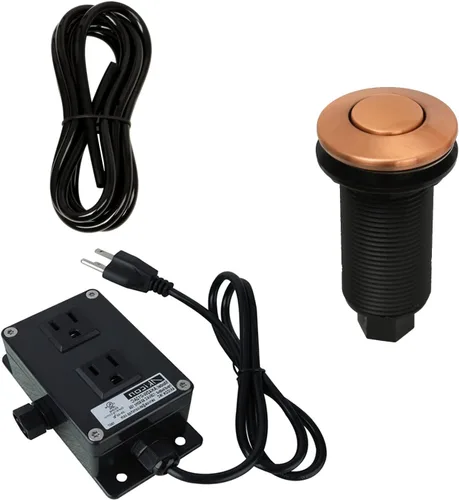 Miniatura 5 de Akicon - Kit de interruptor de aire de cocina para triturador de basura, doble salida para fregadero/encimera, eliminación de residuos, 2-1/2 Cobre