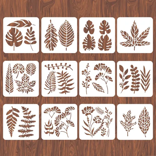 Miniatura 13 de INFUNLY Plantillas de Pared de Mandala para Pintar Plantillas de Azulejos Reutilizables para Paredes Plantillas de Piso de Concreto 12"X12