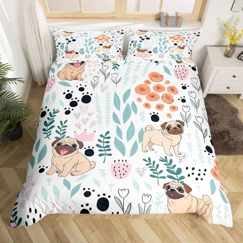 Miniatura 40 de Erosebridal Juego de ropa de cama individual de animales de la selva para niñas y niños, funda de edredón de elefante oso, tigre, león, safari
