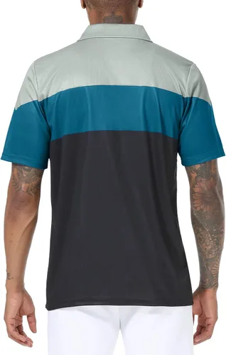 Miniatura 3 de Polo de golf para hombre grande y alto, ajuste seco, manga corta, impresión, rendimiento que absorbe la humedad, polo deportivo M-7XL