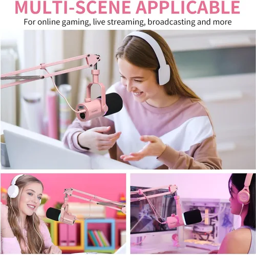 Miniatura 7 de FEELWORLD AMS1 Brazo de brazo de micrófono, soporte de brazo de micrófono ajustable con tornillo de 3/8 a 5/8 pulgadas, compatible con PM1 y otros