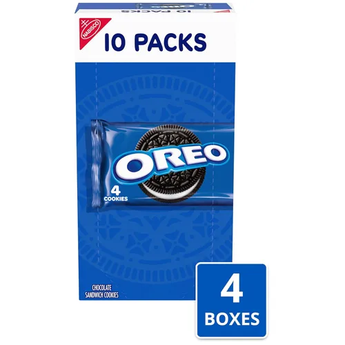 Miniatura 4 de OREO Galletas de sándwich de chocolate, 40 paquetes de aperitivos (4 galletas por paquete, 4 cajas)