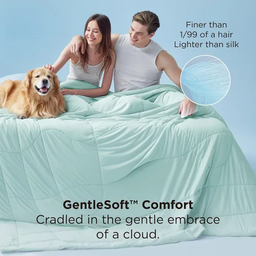 Miniatura 5 de Bedsure Edredón refrescante tamaño Queen, mantas refrescantes para durmientes acalorados, edredón ligero para verano con tecnología fresca de doble
