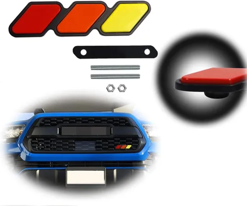 Emblema de rejilla frontal tricolor, etiqueta decorativa para camioneta de automóvil para Tacoma 4Runner Tundra Sequoia Rav4 Highlander