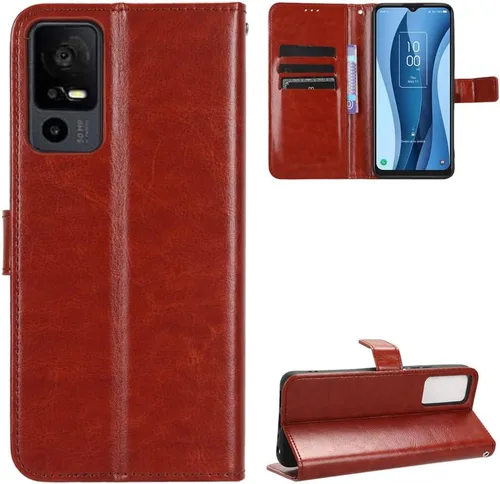 Miniatura 24 de Funda para Boost Mobile Celero 5G + Funda de piel con tapa para Boost Mobile Celero 5G Plus, color negro