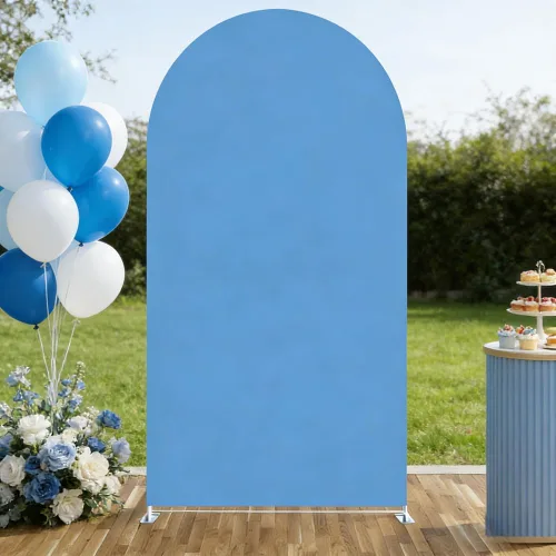 Miniatura 7 de FiVan Cubierta de fondo de arco de elastano, globo aerostático, cubierta de fondo azul para decoración de fiesta de cumpleaños de bebé, baby shower
