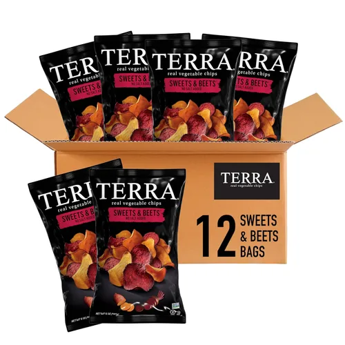 Miniatura 17 de Terra Papas fritas vegetales, Patatas dulces cortadas en ondas con sal marina, 5 onzas