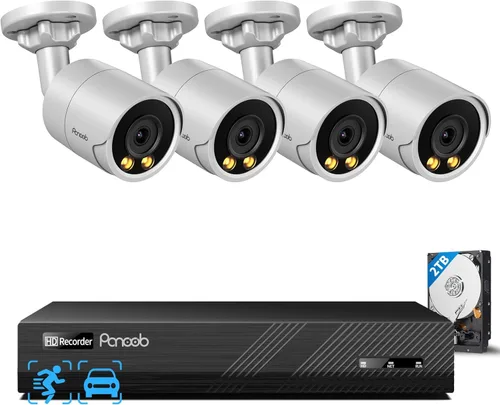Miniatura 17 de Sistema de cámara de seguridad de 16 canales PANOOB 4K para uso comercial, NVR PoE 4K 16CH HDD 4TB, 16x cámaras IP al aire libre con cable 8MP
