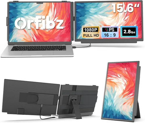Miniatura 9 de Extensor de pantalla para portátil de 1.87 libras, ultraportátil y ultra delgado, 14.2 pulgadas, FHD 1080P, monitor portátil dual para portátil