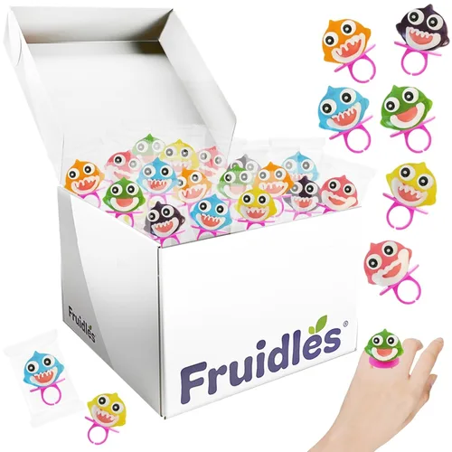 24 unidades de chupones de caramelo de anillo de tiburón, dulces sin grasa pintados a mano, envueltos individualmente (paquete de 24)