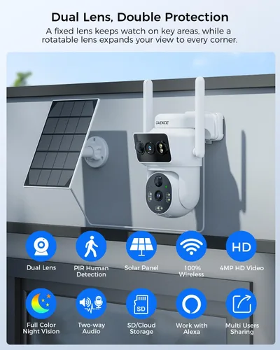 Miniatura 3 de Cámara de seguridad solar de doble lente