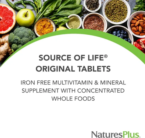 Miniatura 3 de NaturesPlus Source of Life Prenatal - 90 tabletas - Suplemento multivitamínico y mineral con hierro - Apoyo nutricional para el embarazo - Sin