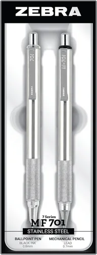 Miniatura 8 de Zebra Pen G-750 y M-701 - Juego de regalo de bolígrafo de gel retráctil, barril de metal premium, punta media/fina, 0.028 in, paquete de 2 (10512)