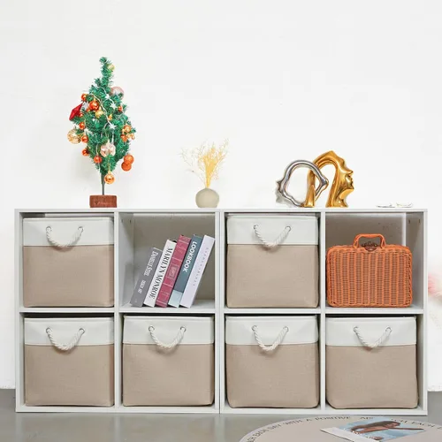 Miniatura 2 de Cubos de Almacenamiento de 13 x 13 Pulgadas, Paquete de 6 Cubos de Almacenamiento para Estantes, Contenedores de Almacenamiento de Tela Plegables