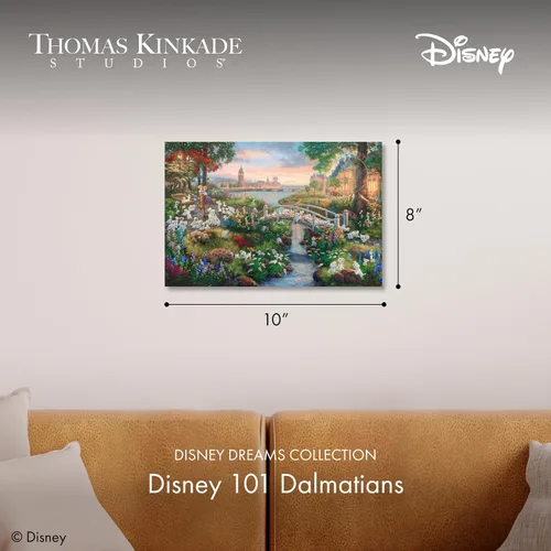 Miniatura 2 de Thomas Kinkade Studios Disney 101 Dalmatians - Lienzo envuelto en galería de 8 x 10 pulgadas