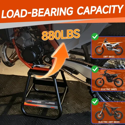 Miniatura 2 de JFG RACING Soporte de motocicleta desmontable para motocross, universal, antideslizante, mantenimiento para la mayoría de motocicletas, color negro