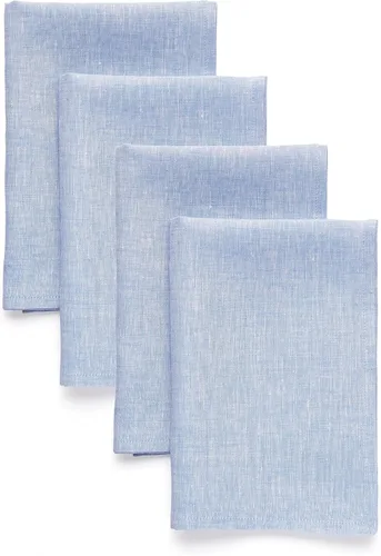 Miniatura 52 de Solino Home Athena - Juego de 4 manteles individuales cuadrados de lino natural claro de 14 x 14 pulgadas, manteles individuales 100 % lino puro