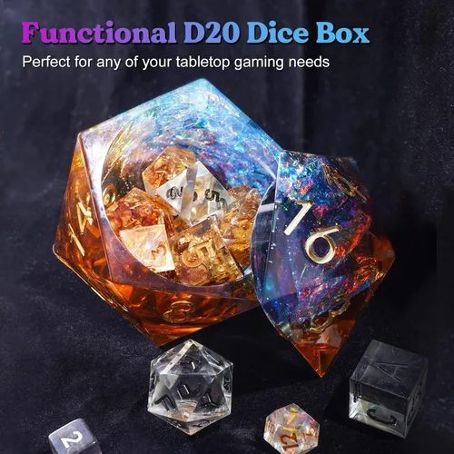 Miniatura 3 de LET'S RESIN Caja de dados D20 Moldes de resina de silicona, moldes de silicona para dados D20 para resina epoxi y resina de fundición, moldes