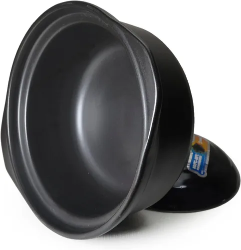 Miniatura 5 de Cacerola de arcilla de 50 onzas, resistente al calor, tazones de cerámica de alta calidad, tapa para cocinar, sopa color negro y blanco