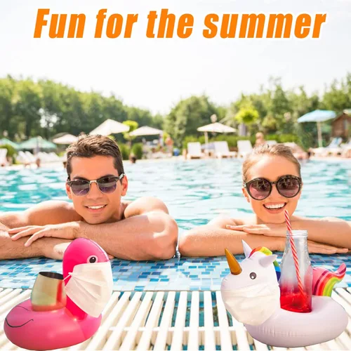 Miniatura 6 de Soporte inflable para bebidas, paquete de 25 flotadores, varios diseños, flotadores, portavasos para bebidas para despedida de soltera, fiesta