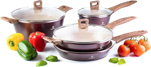 Waxonware Juego de ollas y sartenes de cocina antiadherentes con revestimiento alemán, juego de utensilios de cocina de alta calidad, apto para