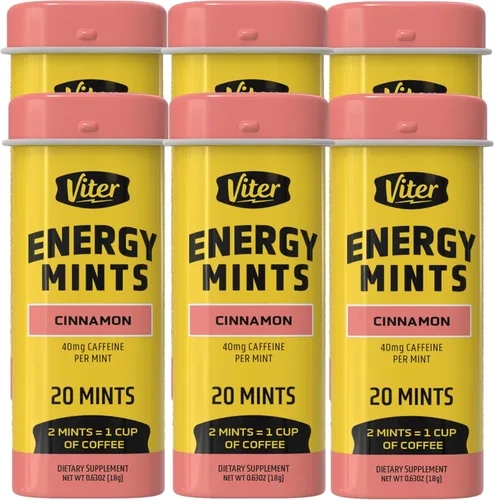 Miniatura 15 de Viter Energy Mentas con cafeína, 40 mg de cafeína, vitaminas B, sin azúcar. (menta, 8 onzas, bolsa a granel)