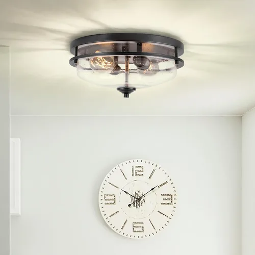 Miniatura 3 de Edwarmlux Luces de techo de montaje empotrado, 2 luces de granja cerca del techo, lámpara de techo industrial para cocina, pasillo, dormitorio, sala