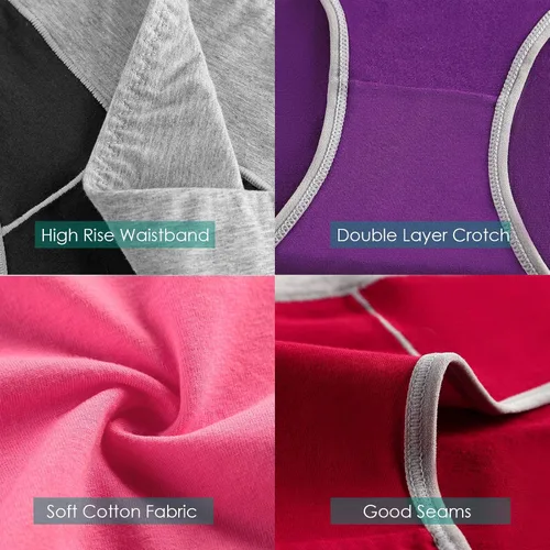 Miniatura 5 de Annenmy Ropa interior de cintura alta para mujer ropa interior de algodón para mujer ropa interior con control de abdomen sin rollitos bragas