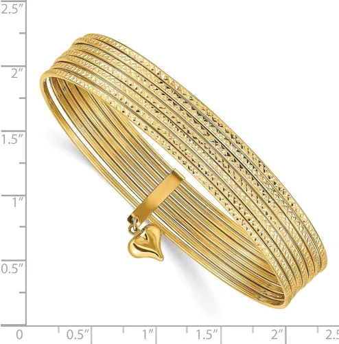 Miniatura 2 de Jewels By Lux 7 brazaletes de oro amarillo de 14 quilates con corte de diamante, 8 5 inch